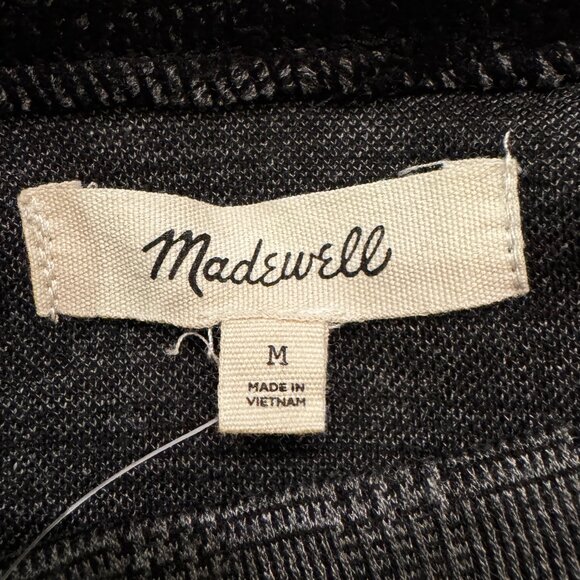 NWOT Madewell Wide-Sleeve Mock Neck Top in Glen Plaid Size Medium - Picture 9 of 14